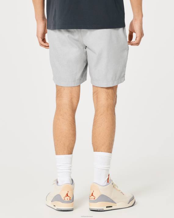 Hollister Mænd joggershorts i hørblanding 7\'\' 2H8Z1106 bunde lysegrå