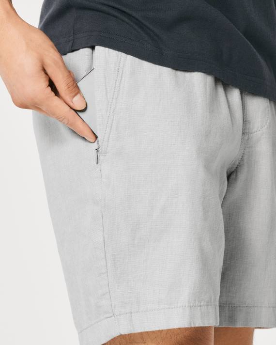 Hollister Mænd joggershorts i hørblanding 7\'\' 2H8Z1106 bunde lysegrå