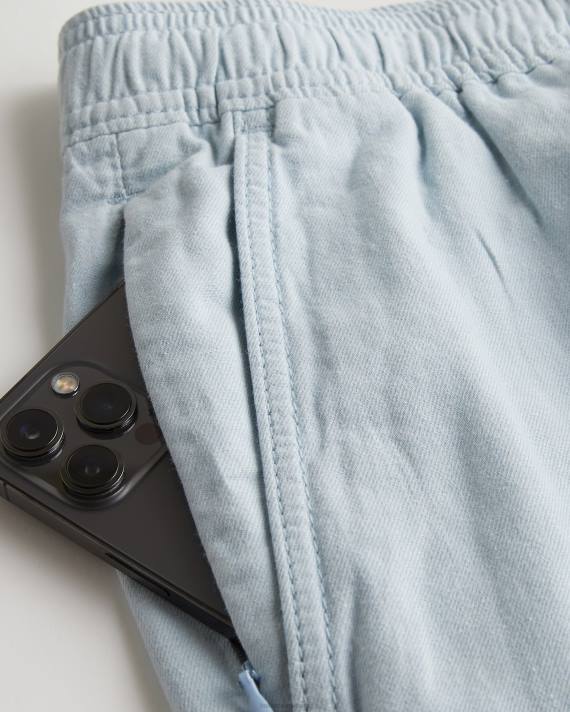 Hollister Mænd joggershorts i hørblanding 7\'\' 2H8Z1271 bunde lyseblå