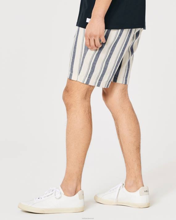 Hollister Mænd joggershorts i hørblanding 7\'\' 2H8Z1290 bunde marineblå stribe