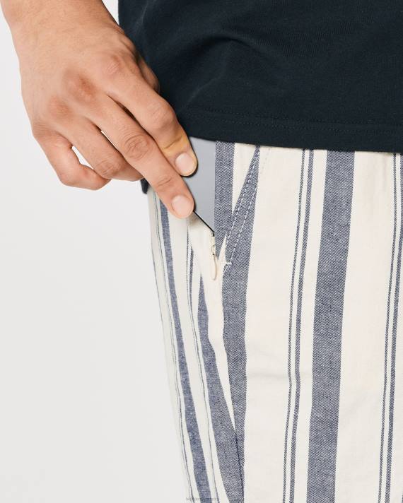 Hollister Mænd joggershorts i hørblanding 7\'\' 2H8Z1290 bunde marineblå stribe