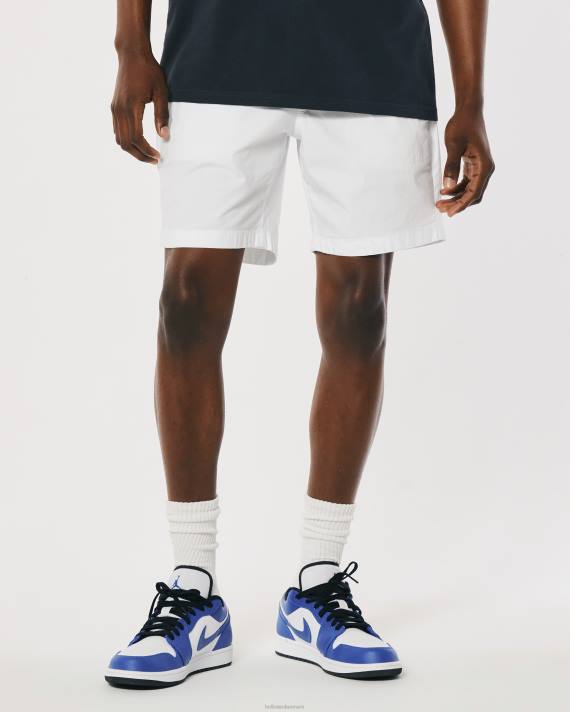 Hollister Mænd poplin joggershorts 7\'\' 2H8Z1179 bunde hvid