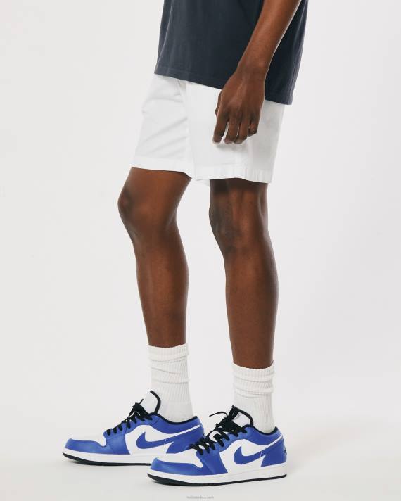 Hollister Mænd poplin joggershorts 7\'\' 2H8Z1179 bunde hvid