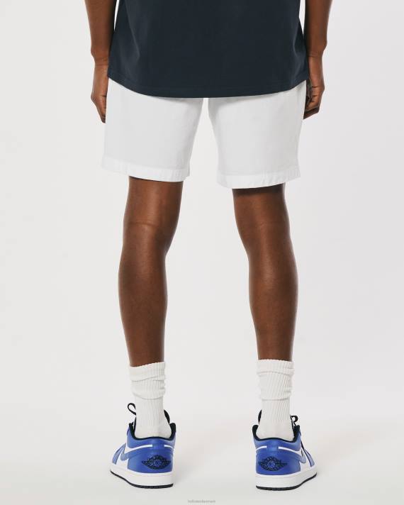 Hollister Mænd poplin joggershorts 7\'\' 2H8Z1179 bunde hvid