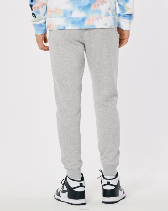 Hollister Mænd print logo fleece jogger 2H8Z1322 bunde gråmeleret