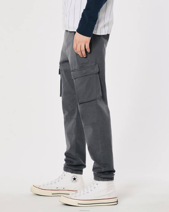 Hollister Mænd twill cargo joggere 2H8Z1167 bunde mørkegrå
