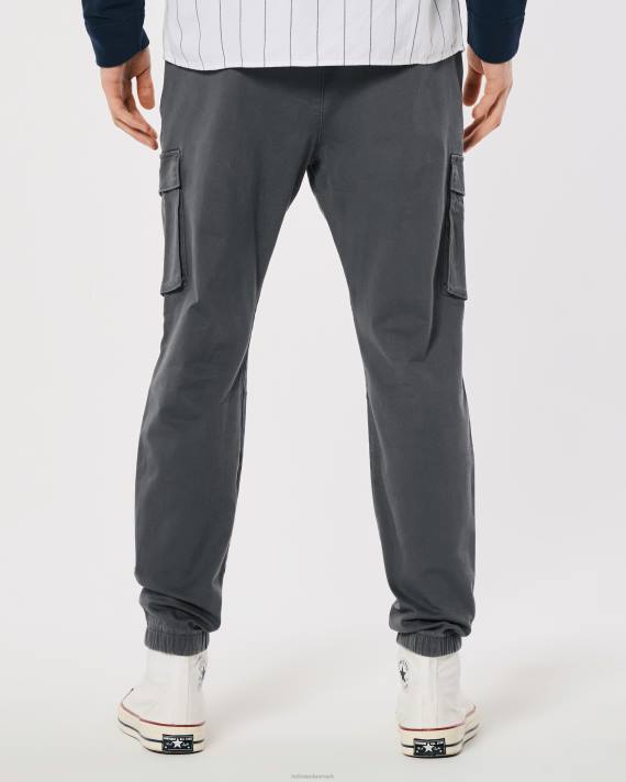 Hollister Mænd twill cargo joggere 2H8Z1167 bunde mørkegrå