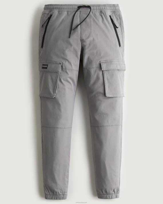Hollister Mænd twill cargo joggere 2H8Z1227 bunde grå