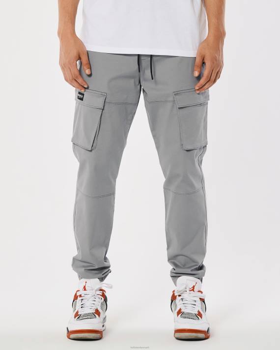 Hollister Mænd twill cargo joggere 2H8Z1227 bunde grå
