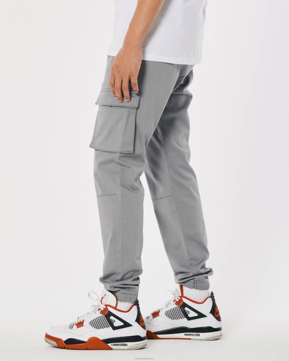 Hollister Mænd twill cargo joggere 2H8Z1227 bunde grå