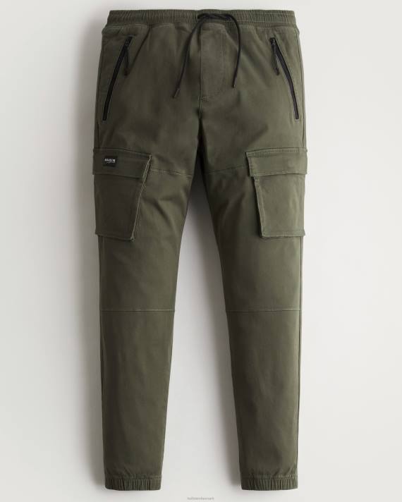 Hollister Mænd twill cargo joggere 2H8Z1228 bunde olivengrøn