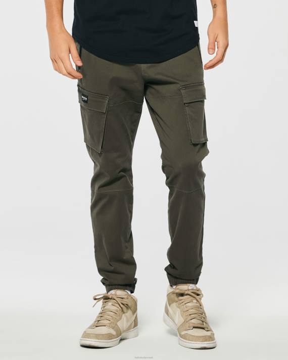 Hollister Mænd twill cargo joggere 2H8Z1228 bunde olivengrøn