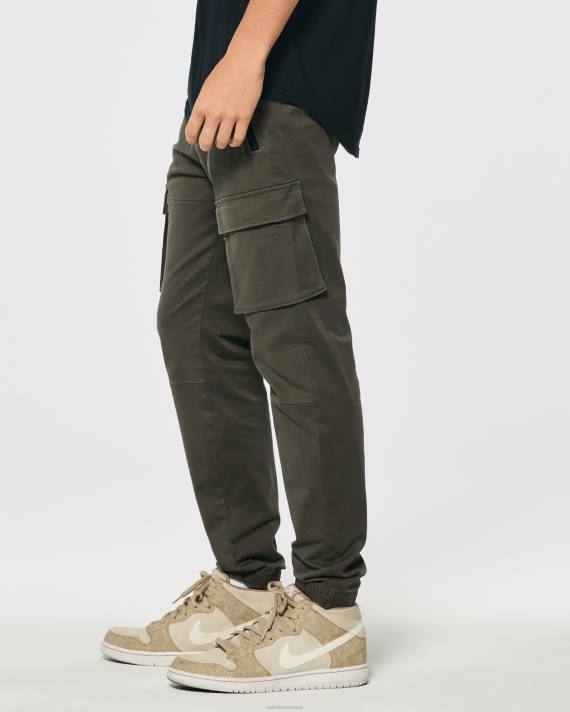 Hollister Mænd twill cargo joggere 2H8Z1228 bunde olivengrøn