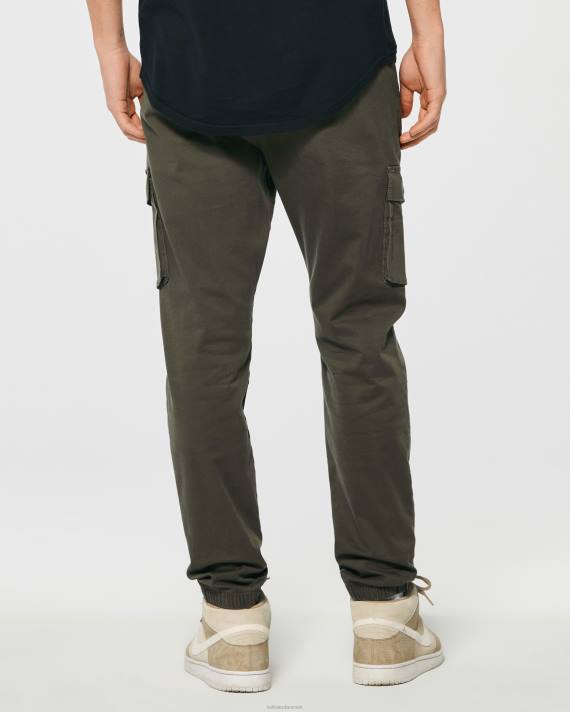 Hollister Mænd twill cargo joggere 2H8Z1228 bunde olivengrøn