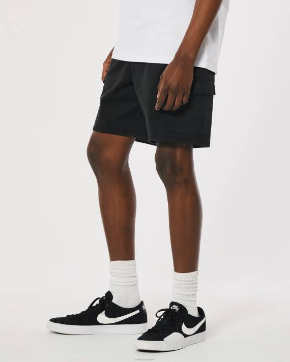 Hollister Mænd twill cargo joggershorts 7\'\' 2H8Z1105 bunde sort
