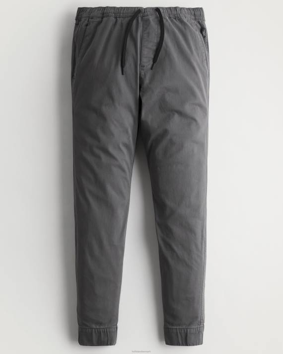 Hollister Mænd twill joggere 2H8Z1176 bunde mørkegrå