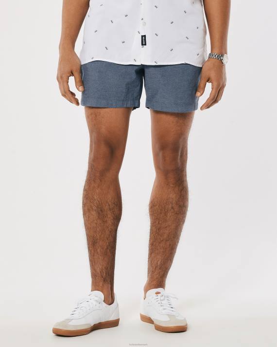 Hollister Mænd twill joggershorts 5\'\' 2H8Z1144 bunde marineblå mikrostribe