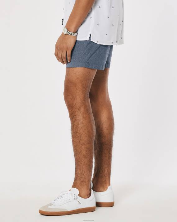 Hollister Mænd twill joggershorts 5\'\' 2H8Z1144 bunde marineblå mikrostribe