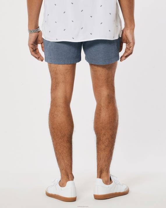 Hollister Mænd twill joggershorts 5\'\' 2H8Z1144 bunde marineblå mikrostribe