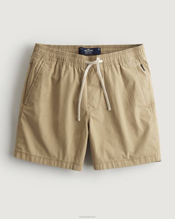 Hollister Mænd twill joggershorts 5'' 2H8Z1392 bunde lys kaki