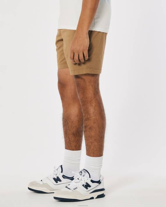 Hollister Mænd twill joggershorts 7\'\' 2H8Z1147 bunde mørk kaki