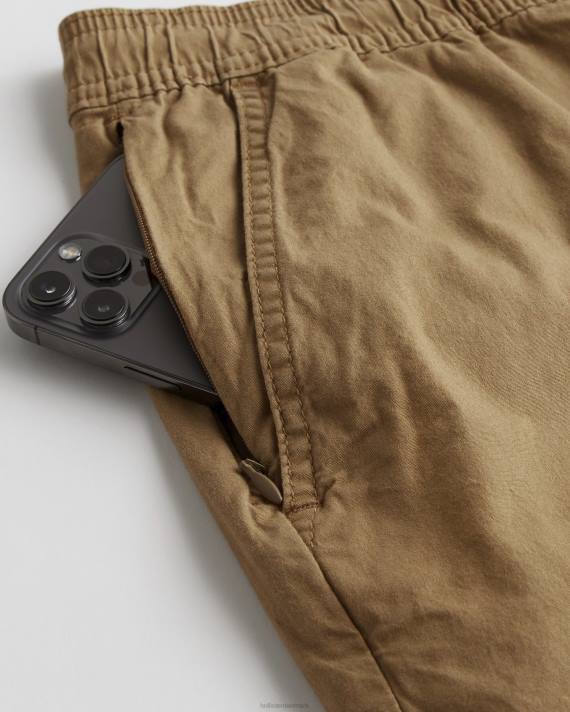 Hollister Mænd twill joggershorts 7\'\' 2H8Z1147 bunde mørk kaki