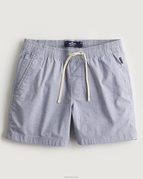 Hollister Mænd twill mikro-stribe joggershorts 5\'\' 2H8Z1178 bunde blå mikrostribe
