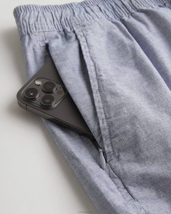 Hollister Mænd twill mikro-stribe joggershorts 5\'\' 2H8Z1178 bunde blå mikrostribe