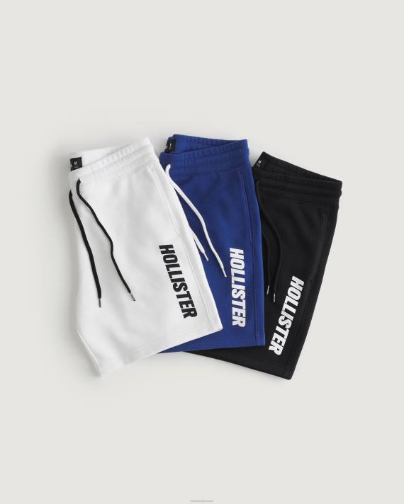 Hollister Mænd 7'' fleece logo grafiske shorts 3-pak 2H8Z1406 bunde multi