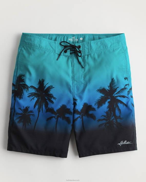 Hollister Mænd boardshorts 9'' 2H8Z1308 bunde blågrønt til sort ombre print