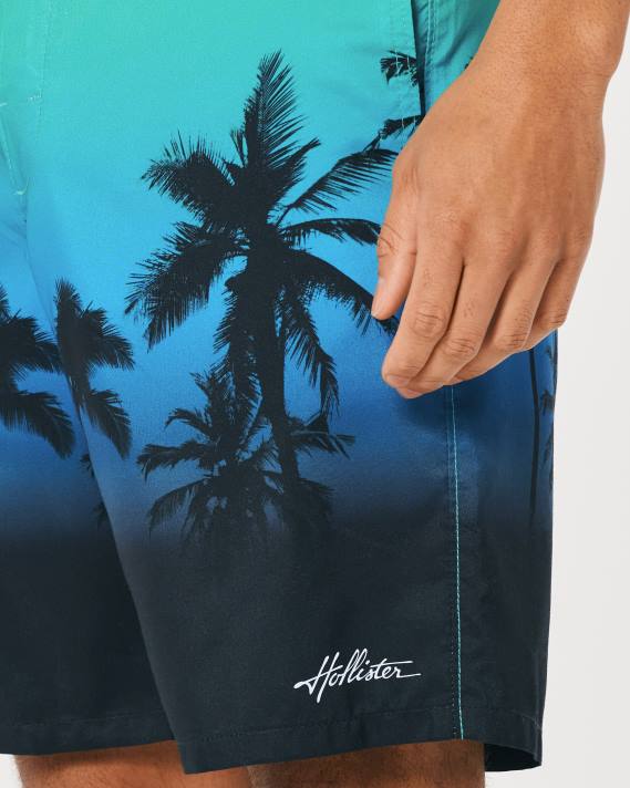 Hollister Mænd boardshorts 9\'\' 2H8Z1308 bunde blågrønt til sort ombre print