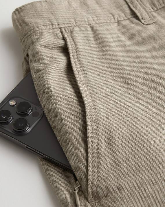 Hollister Mænd flad front linned blanding shorts 9\'\' 2H8Z1268 bunde lysebrun