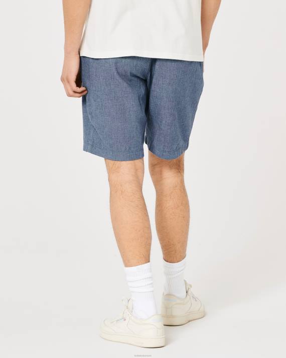 Hollister Mænd flad front linned blanding shorts 9\'\' 2H8Z1312 bunde lyng flåde