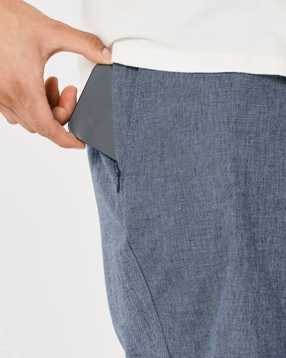 Hollister Mænd flad front linned blanding shorts 9\'\' 2H8Z1312 bunde lyng flåde