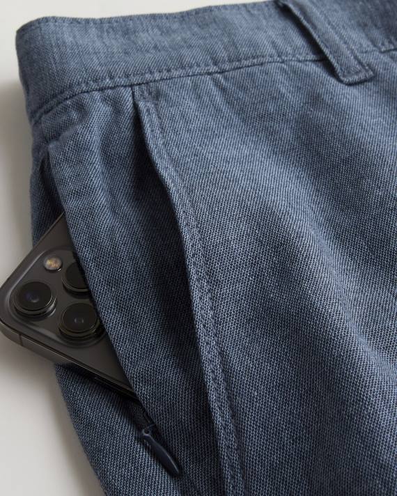 Hollister Mænd flad front linned blanding shorts 9\'\' 2H8Z1312 bunde lyng flåde