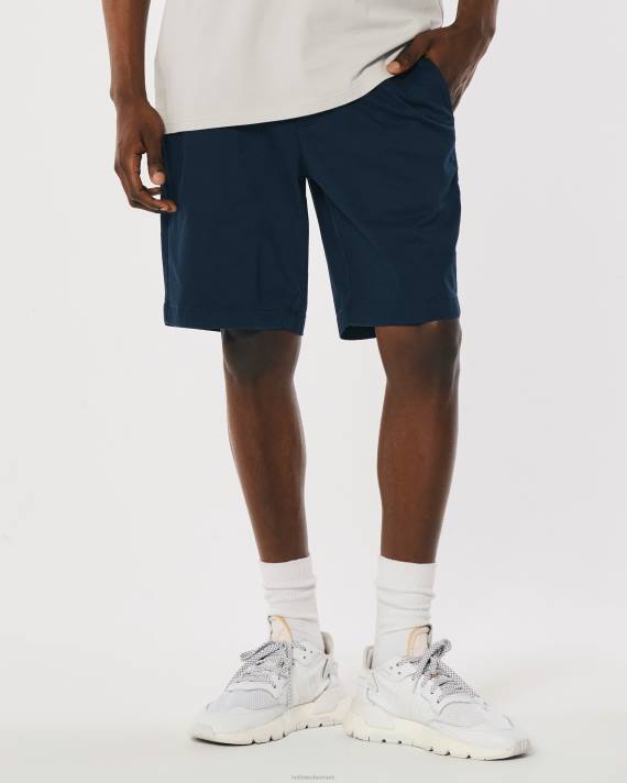 Hollister Mænd flad front twill shorts 9\'\' 2H8Z1141 bunde flåde
