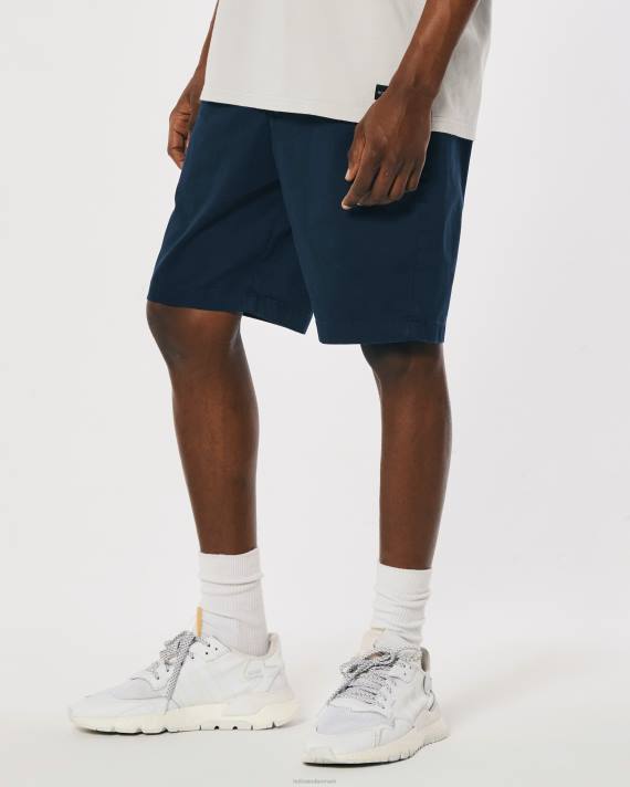 Hollister Mænd flad front twill shorts 9\'\' 2H8Z1141 bunde flåde