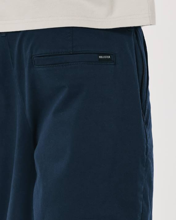 Hollister Mænd flad front twill shorts 9\'\' 2H8Z1141 bunde flåde