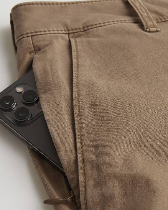 Hollister Mænd flad front twill shorts 9\'\' 2H8Z1382 bunde mørk kaki