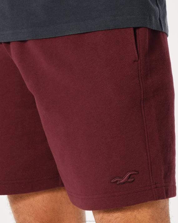 Hollister Mænd fleece ikon shorts 7\'\' 2H8Z1362 bunde bordeaux