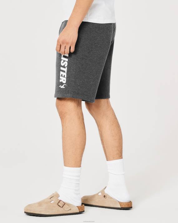 Hollister Mænd fleece logo grafiske shorts 9\'\' 2H8Z1136 bunde mørk gråmeleret