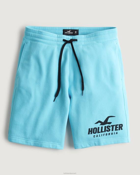 Hollister Mænd fleece logo grafiske shorts 9'' 2H8Z1163 bunde turkis