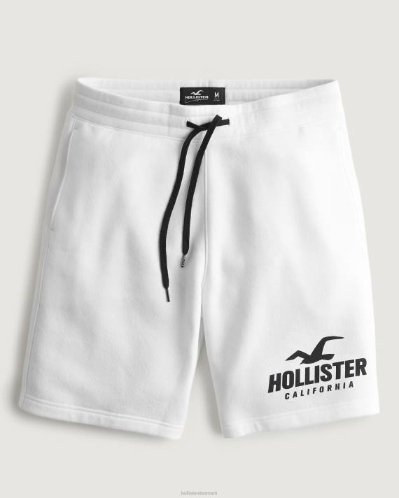 Hollister Mænd fleece logo grafiske shorts 9'' 2H8Z1164 bunde hvid