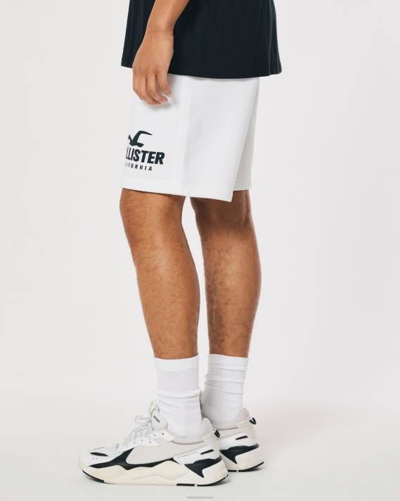 Hollister Mænd fleece logo grafiske shorts 9\'\' 2H8Z1164 bunde hvid