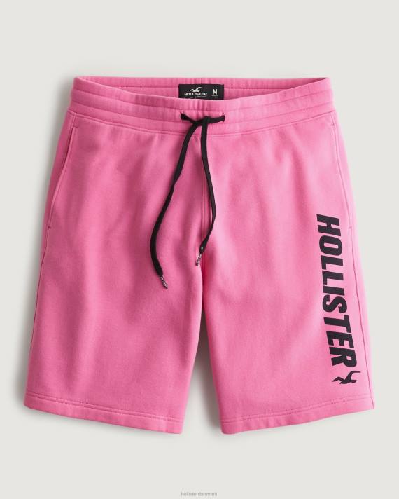 Hollister Mænd fleece logo grafiske shorts 9'' 2H8Z1240 bunde lyserød