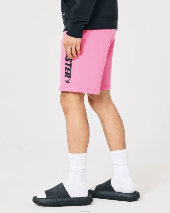Hollister Mænd fleece logo grafiske shorts 9\'\' 2H8Z1240 bunde lyserød