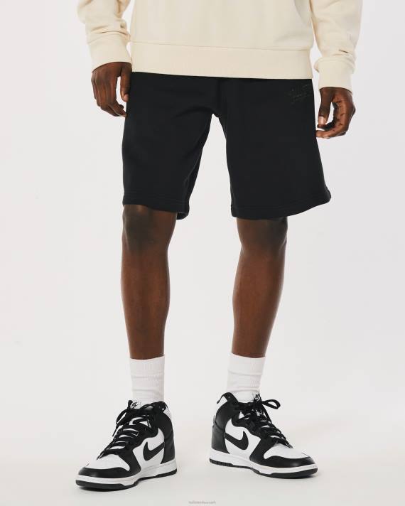 Hollister Mænd fleece logo shorts 9\'\' 2H8Z1370 bunde sort