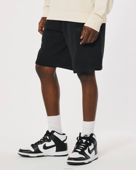 Hollister Mænd fleece logo shorts 9\'\' 2H8Z1370 bunde sort