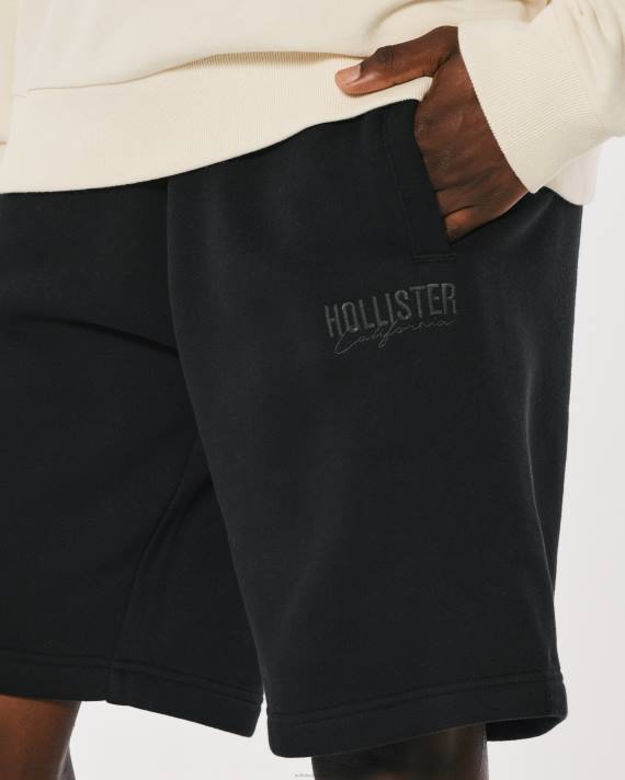 Hollister Mænd fleece logo shorts 9\'\' 2H8Z1370 bunde sort