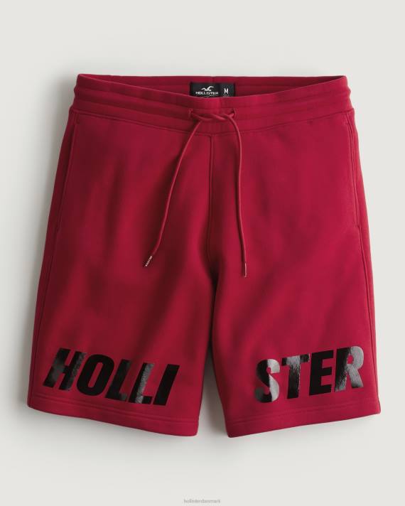 Hollister Mænd fleece shine logo grafiske shorts 9'' 2H8Z1273 bunde rød